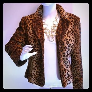 Faux Fur Lepoard Print Jacket Womens